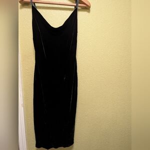 Banana Republic 90s Y2K Black Velvet Silk Blend Slip Dress